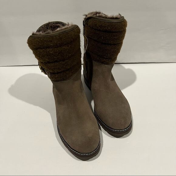 Blondo Women's Ankle Zip Vicky Leather Weatherproof Boot Buckle Dark Taupe 9.5 - Picture 2 of 14